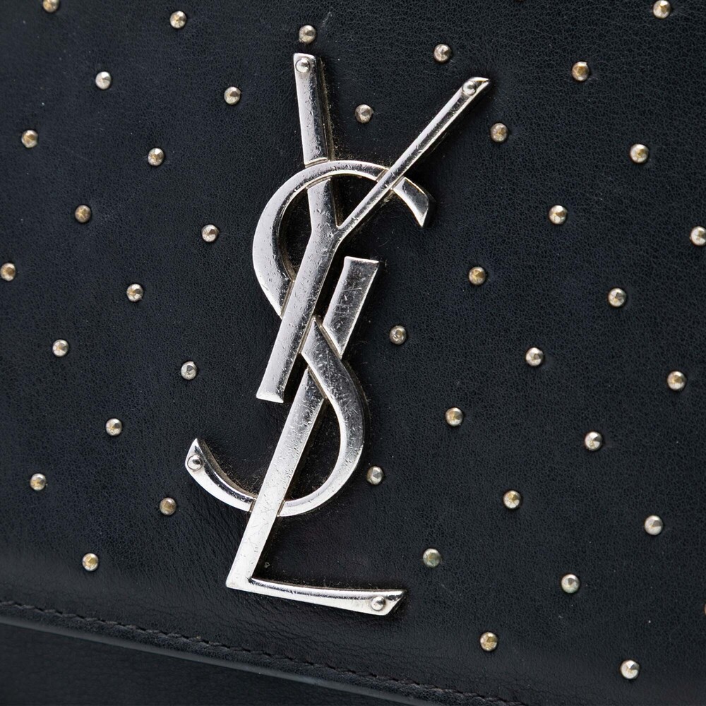 Pre-Loved Saint Laurent Medium Leather Studded Monogram Kate Crossbody - Picture 6 of 7